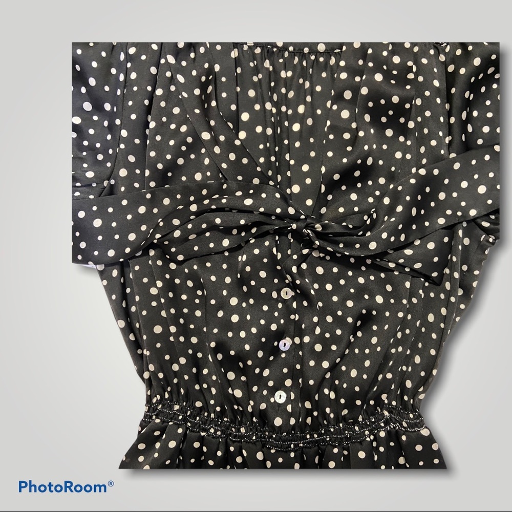 Max Studio Dress Black/ White Polka Dots Sz. SMALL - Picture 7 of 12